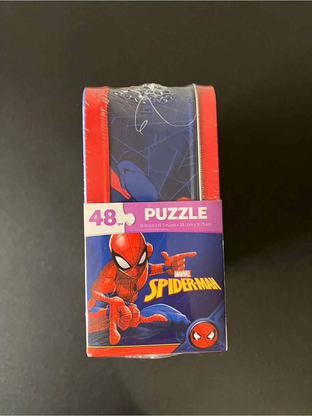 Marvel Spiderman 48 Piece Puzzle in Tin Lunchbox New Sealed